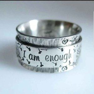 "I AM ENOUGH" women's inspirational ring .925 silver
